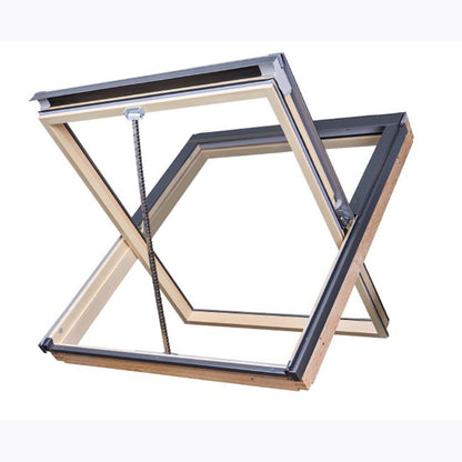 Fakro FSR P2 Natural Pine Double Glazed Smoke Ventilation Window - JJ Building Materials