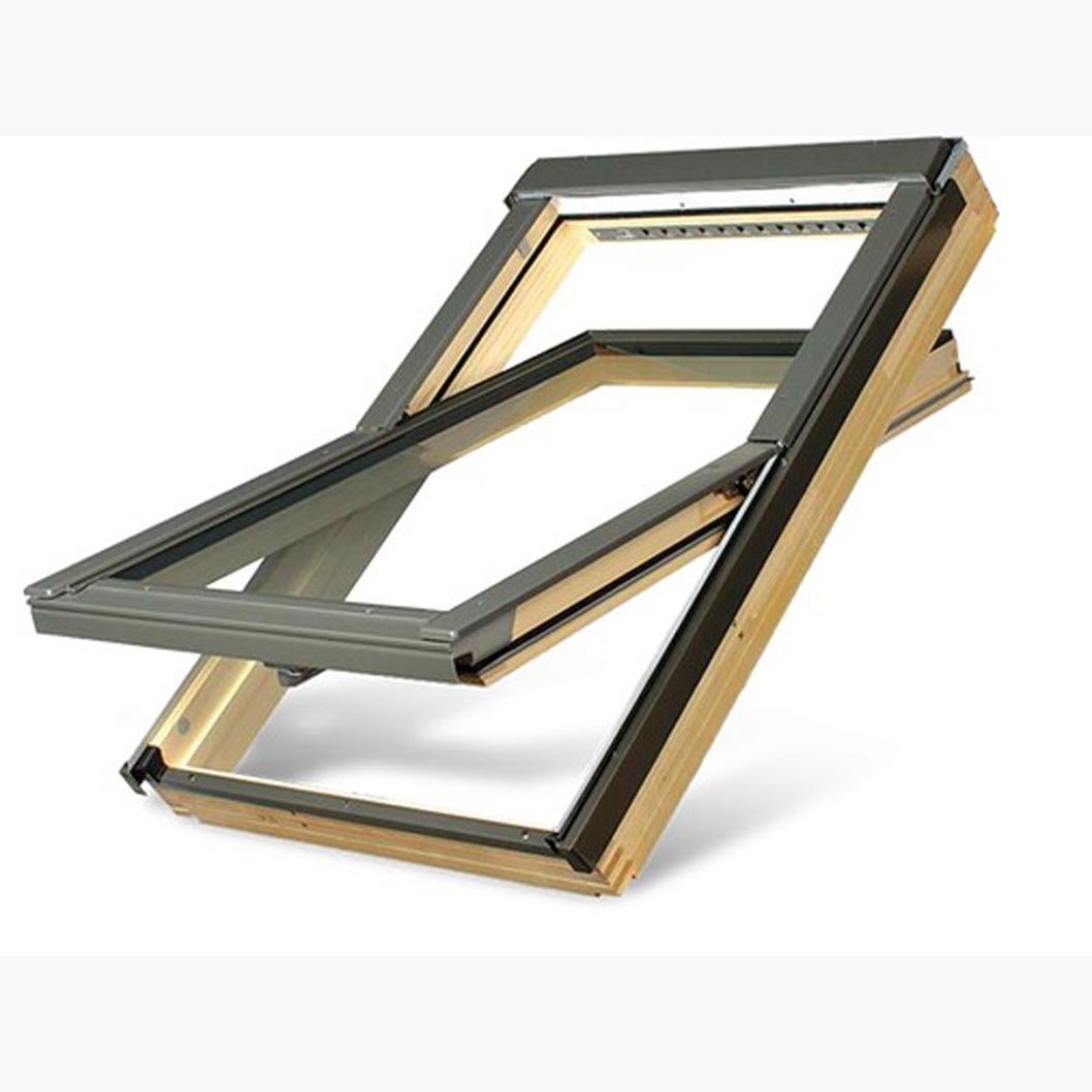 Fakro FTP-V P5 Natural Pine Centre Pivot Roof Window - JJ Building Materials