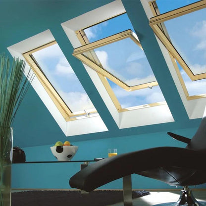 Fakro FTT U8 Pine Quadruple Glazed Centre Pivot Roof Window - JJ Building Materials