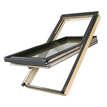 Fakro FTT/U U8 White PU Coated Pine Quadruple Glazed Centre Pivot Thermo Roof Window - JJ Building Materials