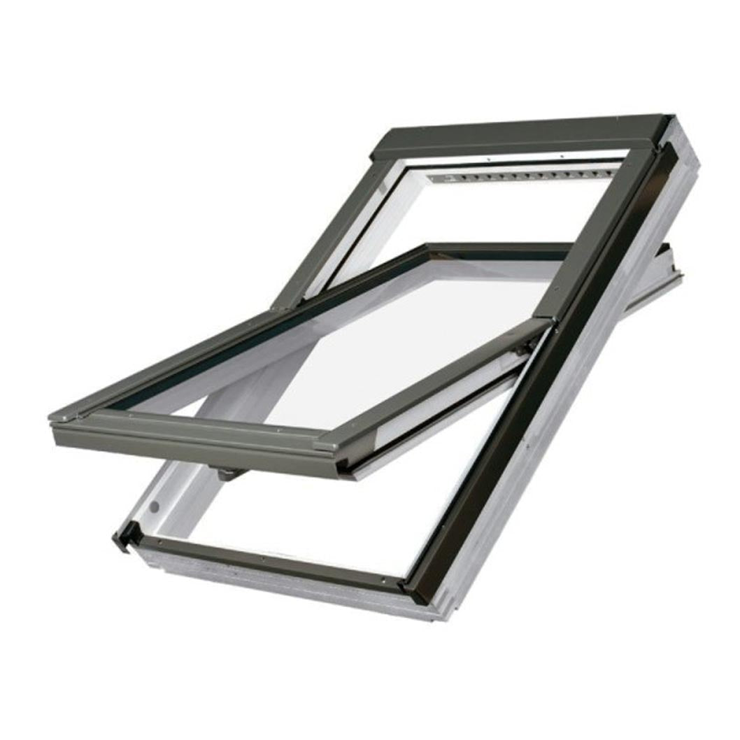 Fakro FTU-V P5 Triple Glazed White PU Coated Pine Centre Pivot Roof Window - JJ Building Materials