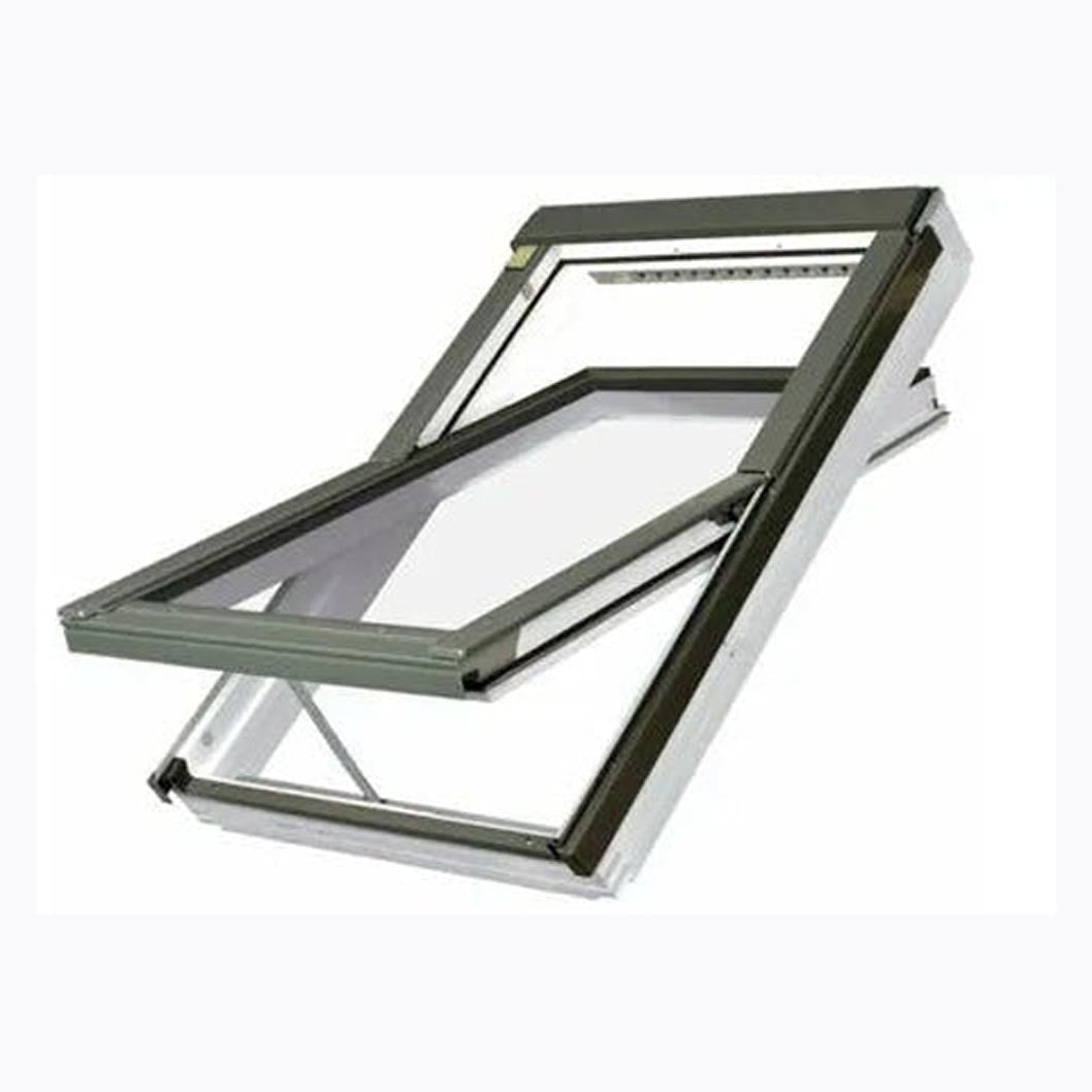 Fakro FTU-V P5 Z-Wave White PU Coated Electric Triple Glazed Centre Pivot Roof Window - JJ Building Materials