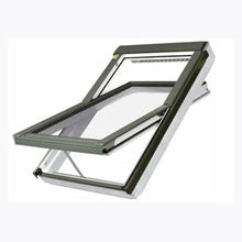 Fakro FTU-V P5 Z-Wave White PU Coated Electric Triple Glazed Centre Pivot Roof Window - JJ Building Materials