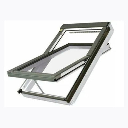 Fakro FTU-V P5 Z-Wave White PU Coated Electric Triple Glazed Centre Pivot Roof Window - JJ Building Materials