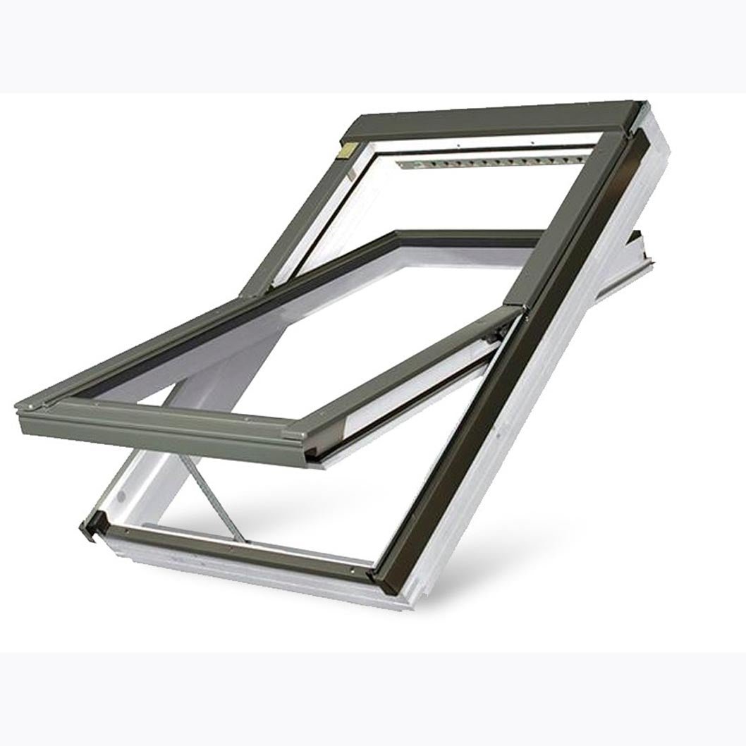 Fakro FTW-V P2 White Acrylic Z-Wave Electrically Operated Centre Pivot Roof Window - JJ Building Materials