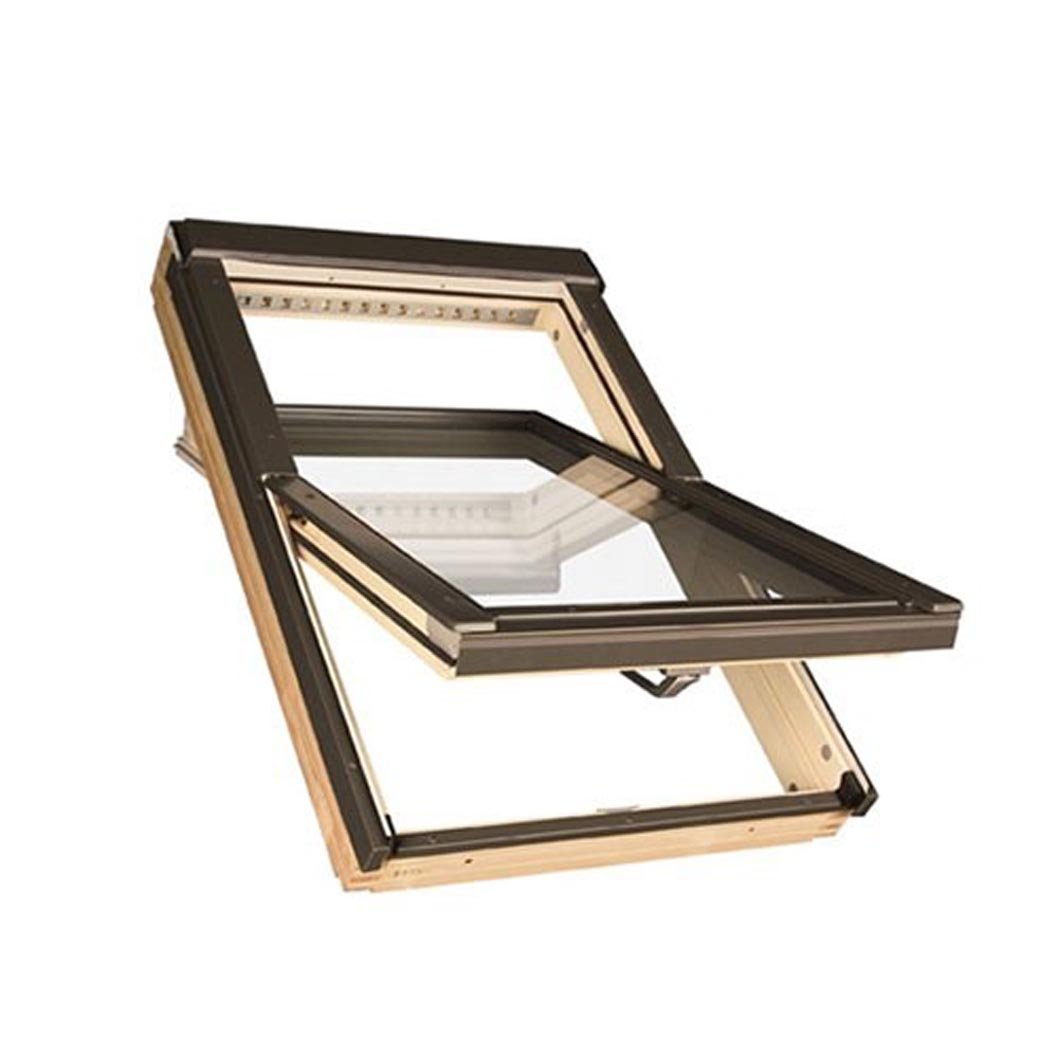 Fakro FTW-V P2 White Paint Laminated Centre Pivot Roof Window - JJ Building Materials