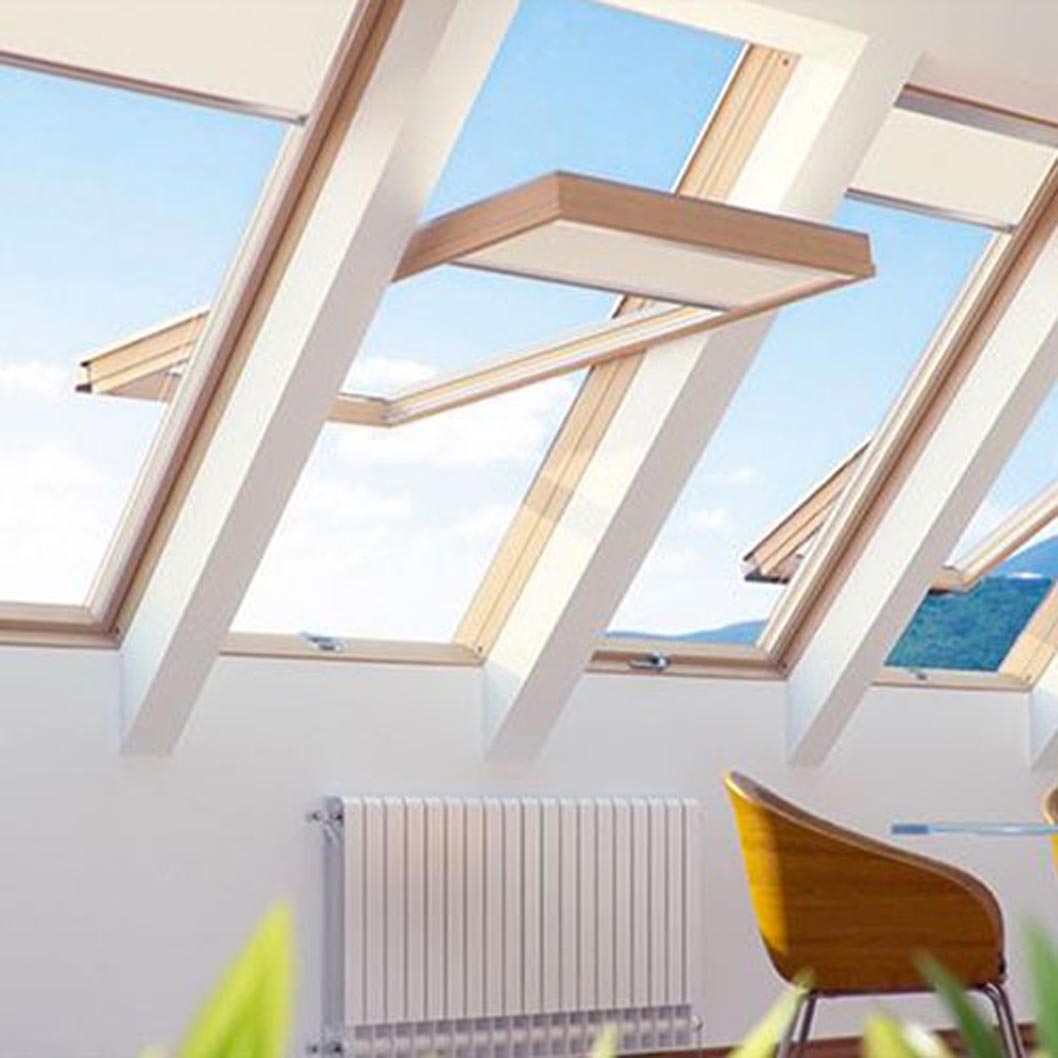 Fakro FTW-V P2 White Paint Laminated Centre Pivot Roof Window - JJ Building Materials