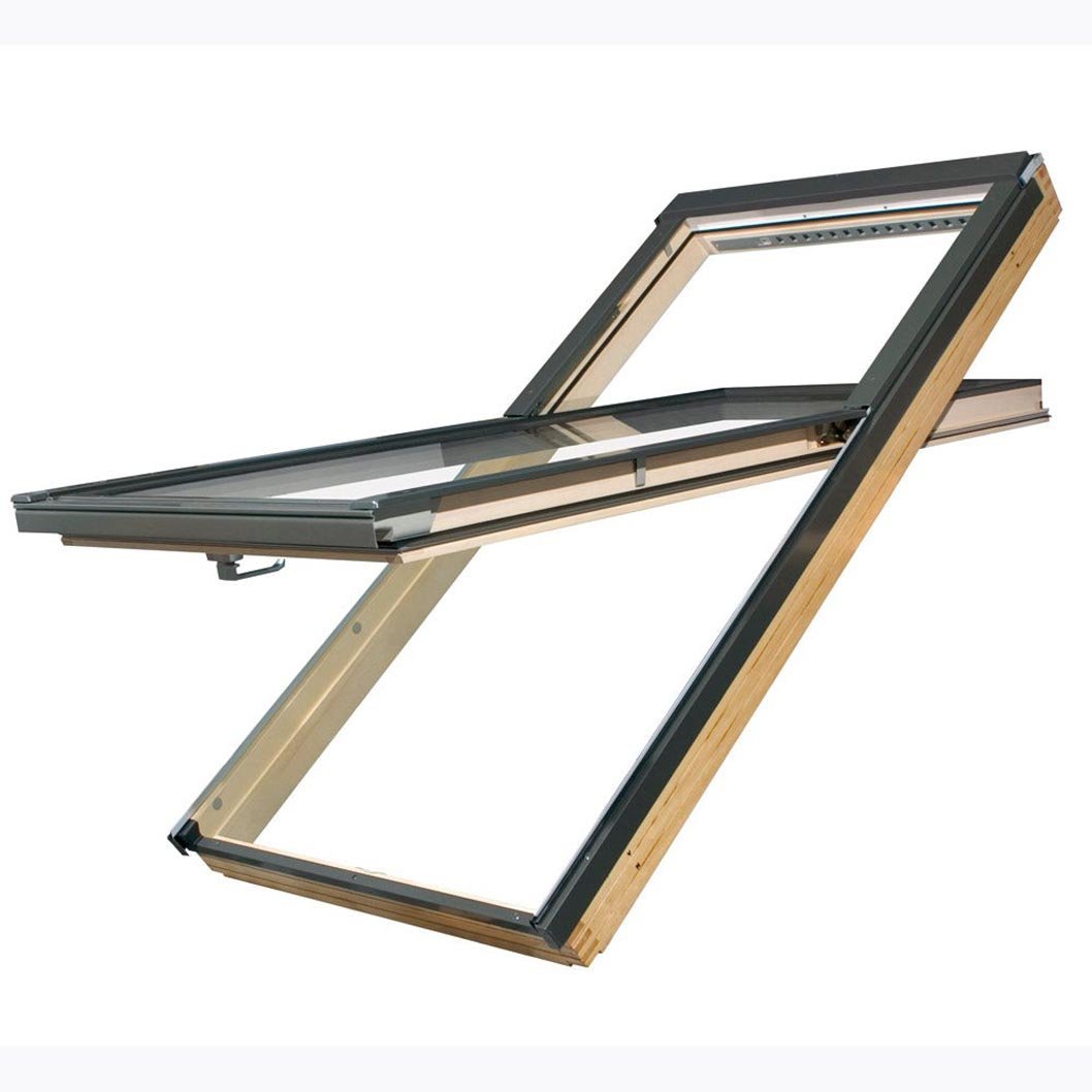 Fakro FYP-V P2 Natural Pine High Pivot proSky Roof Window - JJ Building Materials