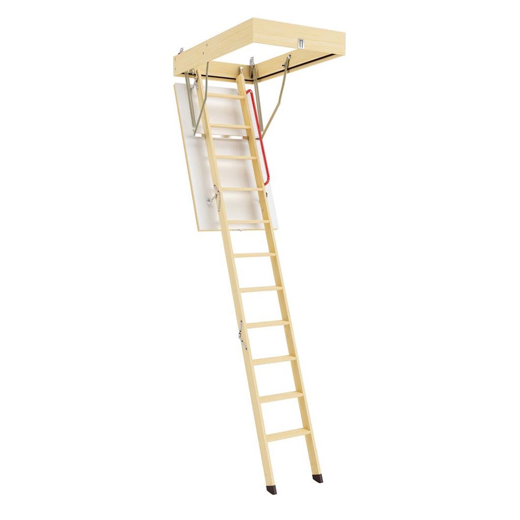 Fakro LWK-280 Komfort 3 Section Folding Wooden Loft Ladder - JJ Building Materials