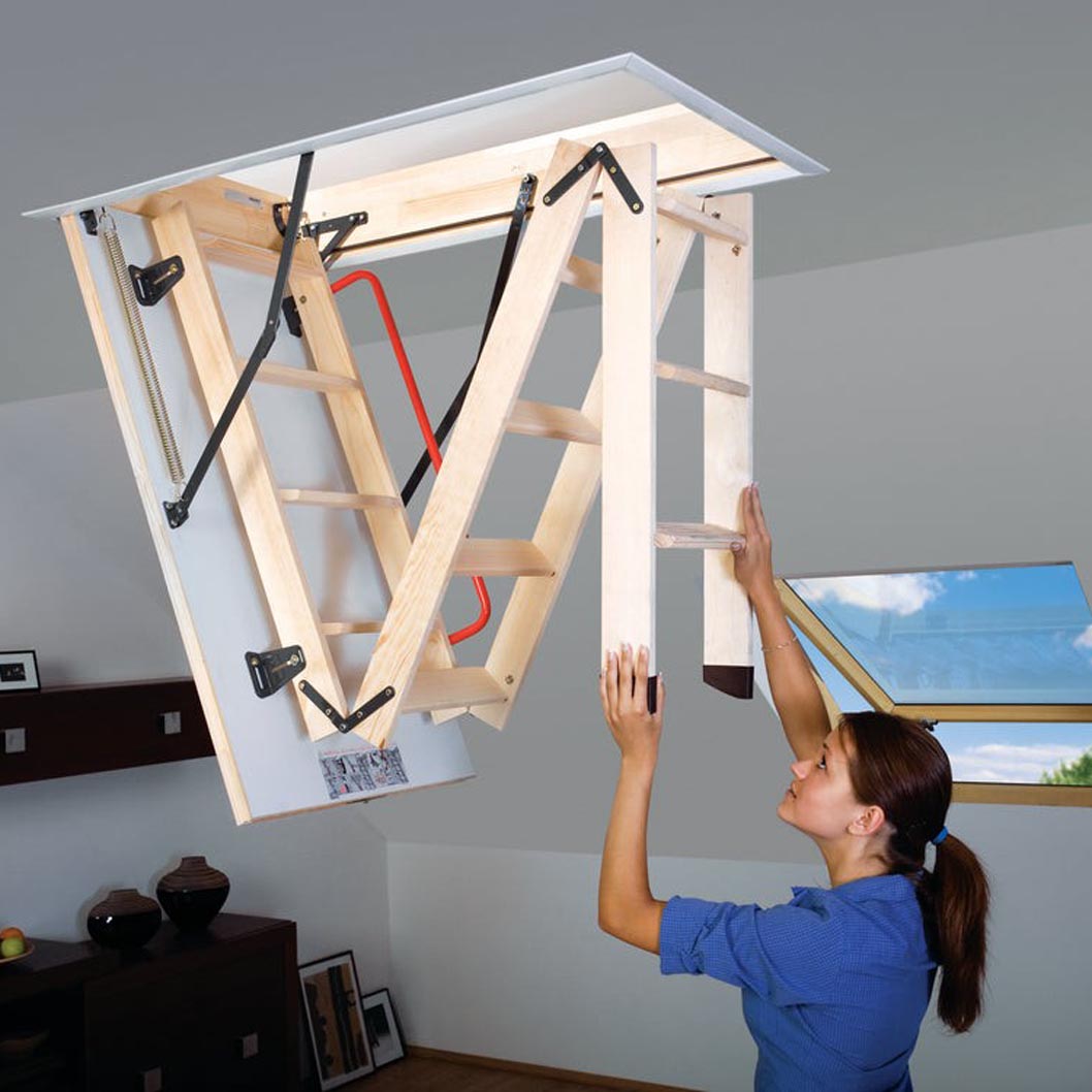 Fakro LWK 3 Section Folding Wooden Loft Ladder - JJ Building Materials