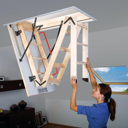 Fakro LWK 3 Section Folding Wooden Loft Ladder - JJ Building Materials
