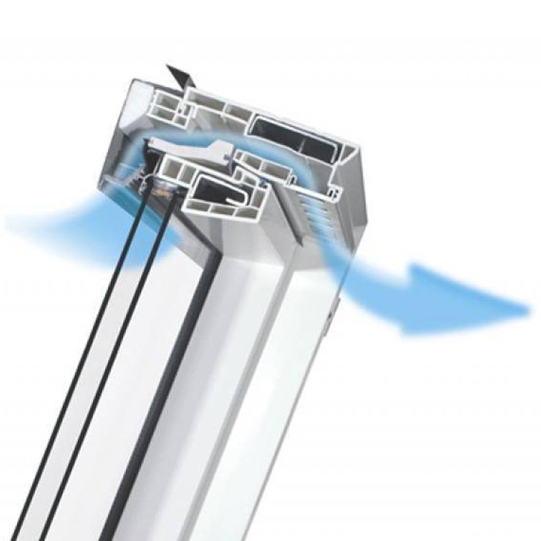 Fakro PTP-V P2 White PVC Laminated Centre Pivot Roof Window - JJ Building Materials