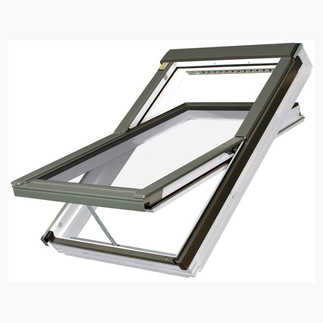 Fakro PTP-V P2 Z-Wave White PVC Electric Centre Pivot Roof Window - JJ Building Materials