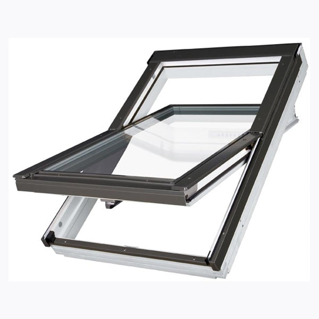 Fakro PTP-V/C P2 White PVC Conservation Style Centre Pivot Roof Window - JJ Building Materials