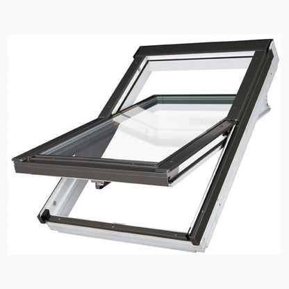 Fakro PTP-V/C P2 White PVC Conservation Style Centre Pivot Roof Window - JJ Building Materials
