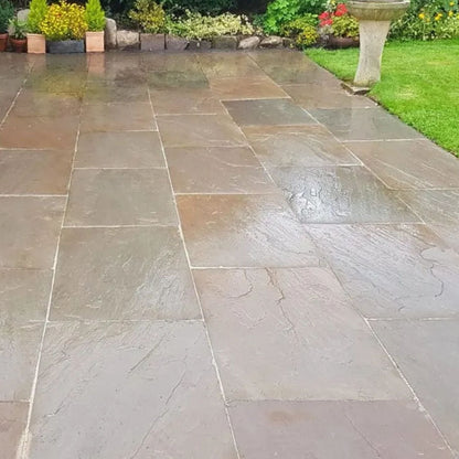 Fall Brown Indian 22mm Sandstone Paving Slabs - Riven - JJ Building Materials