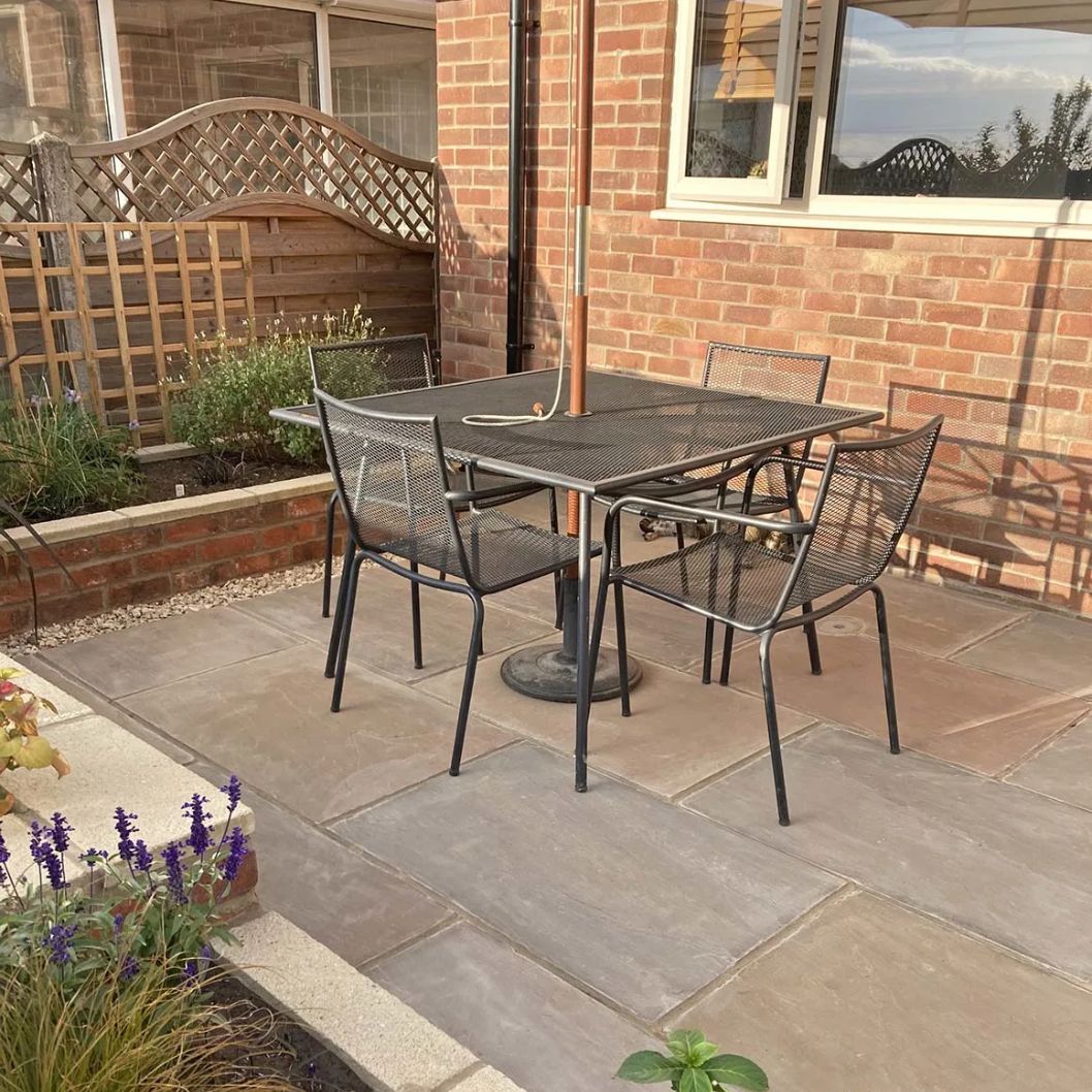Fall Brown Indian 22mm Sandstone Paving Slabs - Riven - JJ Building Materials