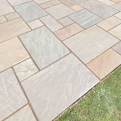Fall Brown Indian 22mm Sandstone Paving Slabs - Riven - JJ Building Materials