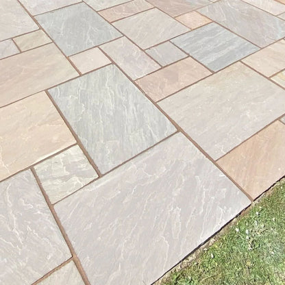 Fall Brown Indian 22mm Sandstone Paving Slabs - Riven - JJ Building Materials