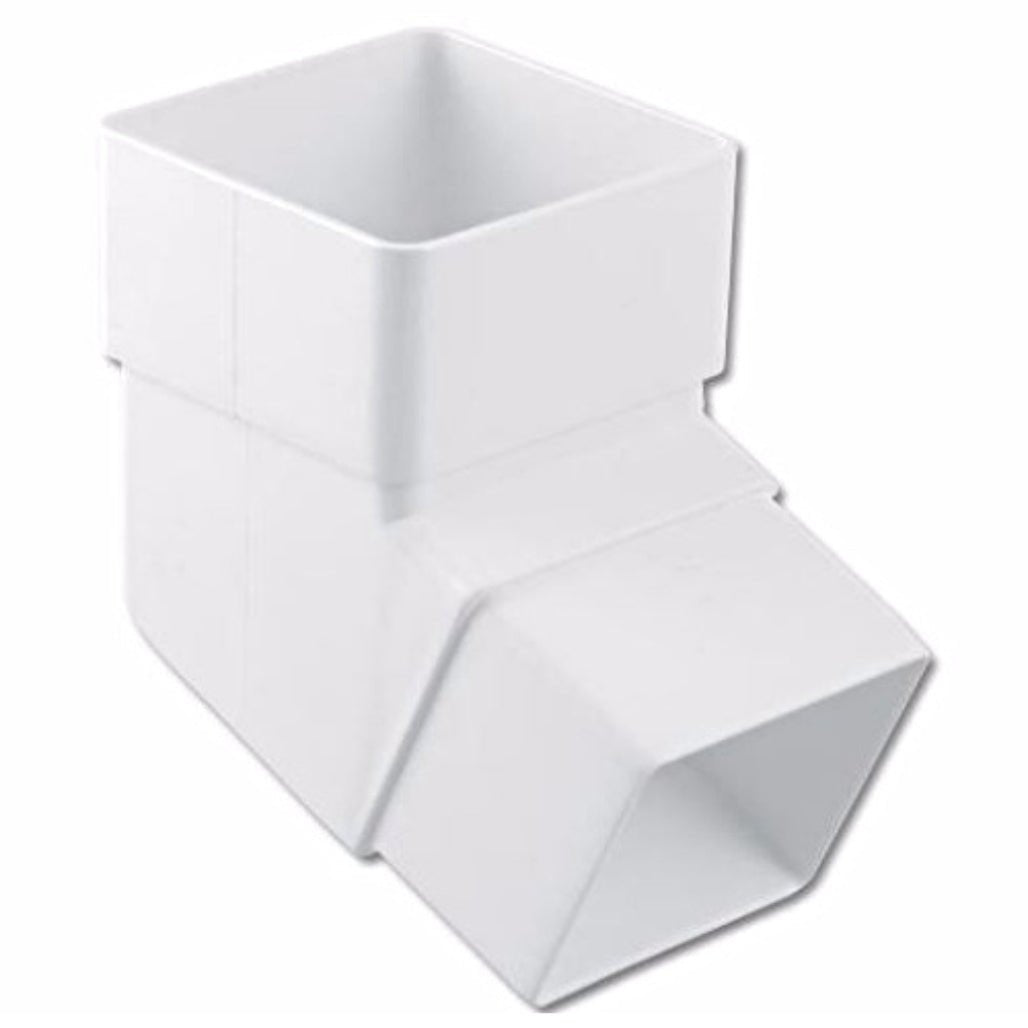 Floplast 112 Degree Bend 65mm Square Downpipe - JJ Building Materials