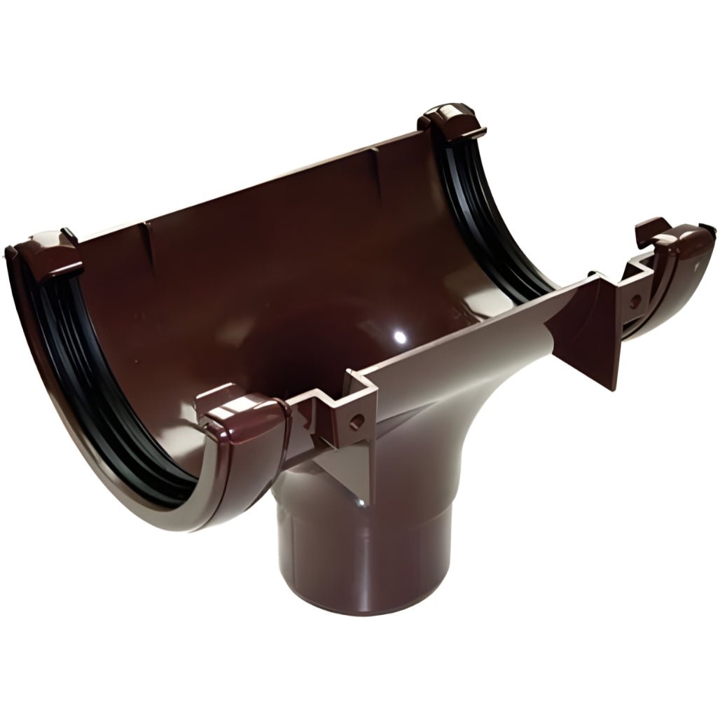 Floplast Half Round Gutter 112mm Running Outlet - JJ Building Materials
