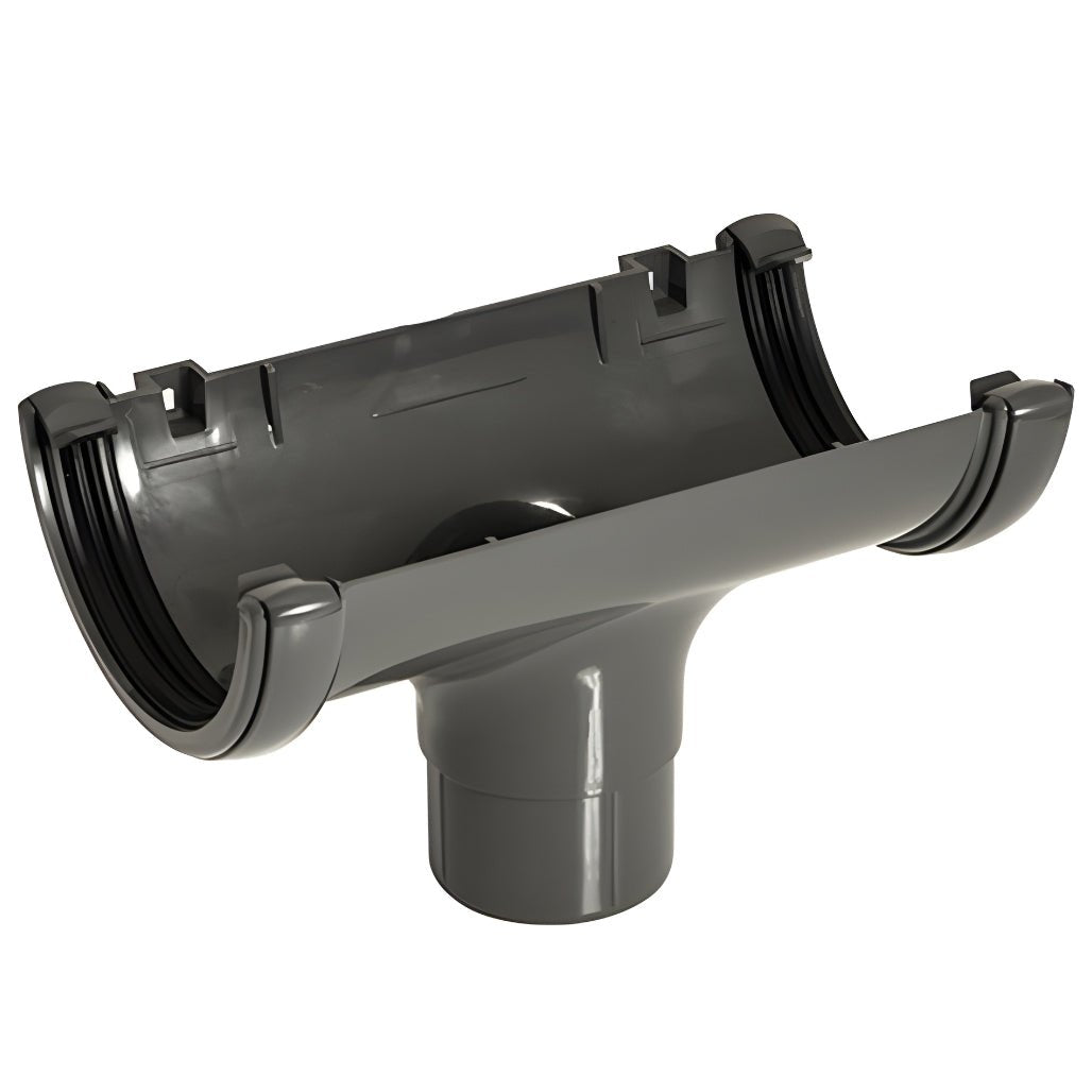 Floplast Half Round Gutter 112mm Running Outlet - JJ Building Materials