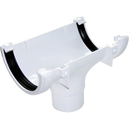 Floplast Half Round Gutter 112mm Running Outlet - JJ Building Materials