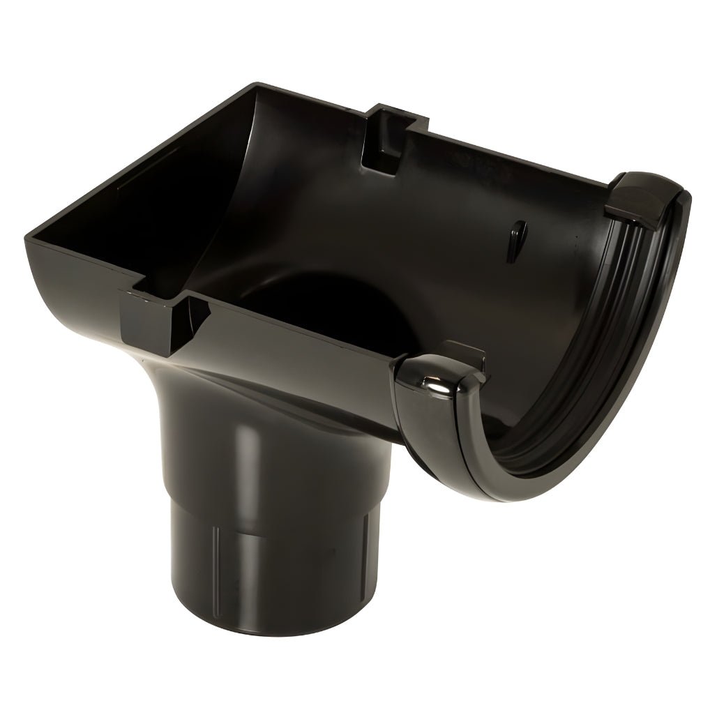 Floplast Half Round Gutter 112mm Stop End Outlet - JJ Building Materials