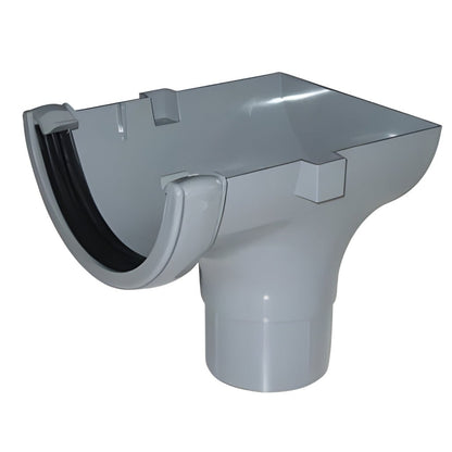 Floplast Half Round Gutter 112mm Stop End Outlet - JJ Building Materials