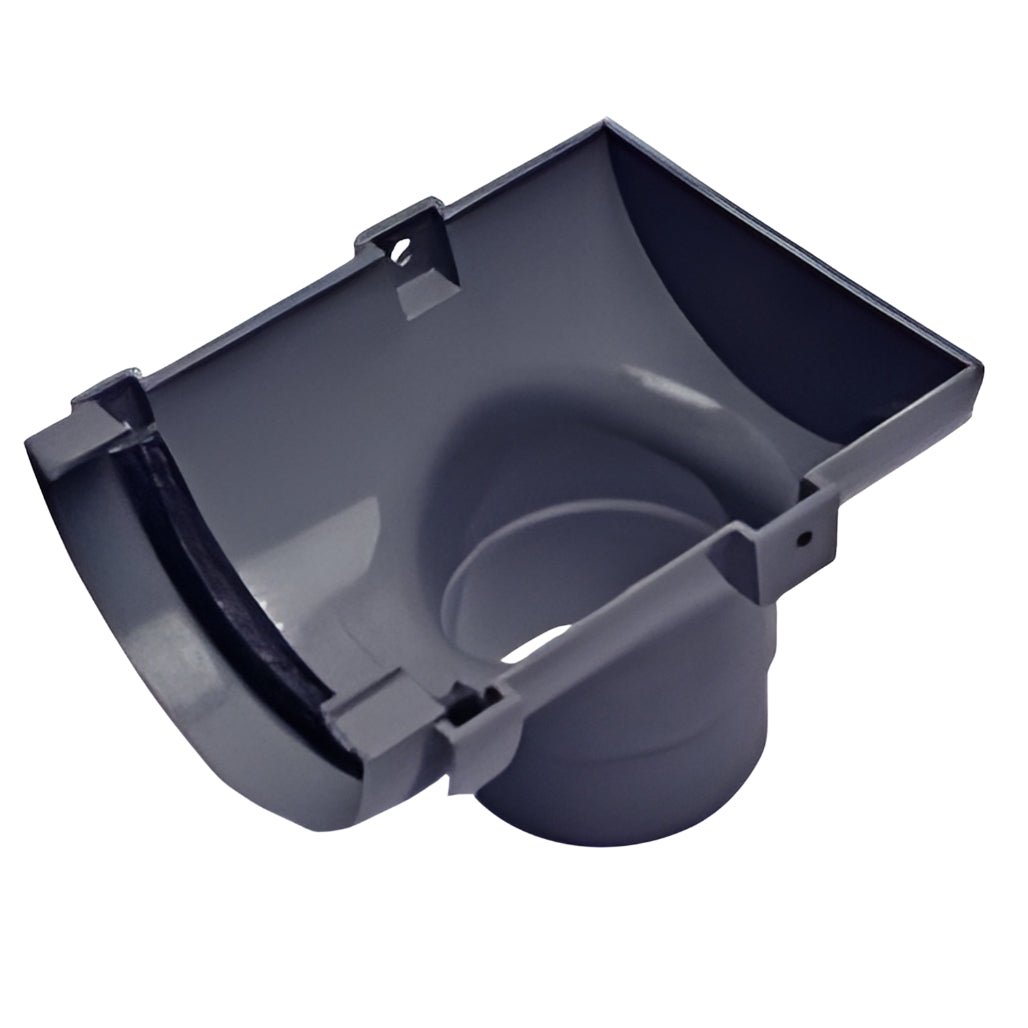 Floplast Half Round Gutter 112mm Stop End Outlet - JJ Building Materials