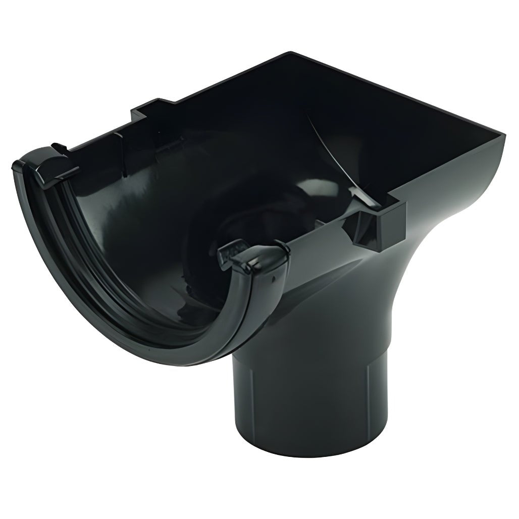 Floplast Half Round Gutter 112mm Stop End Outlet - JJ Building Materials