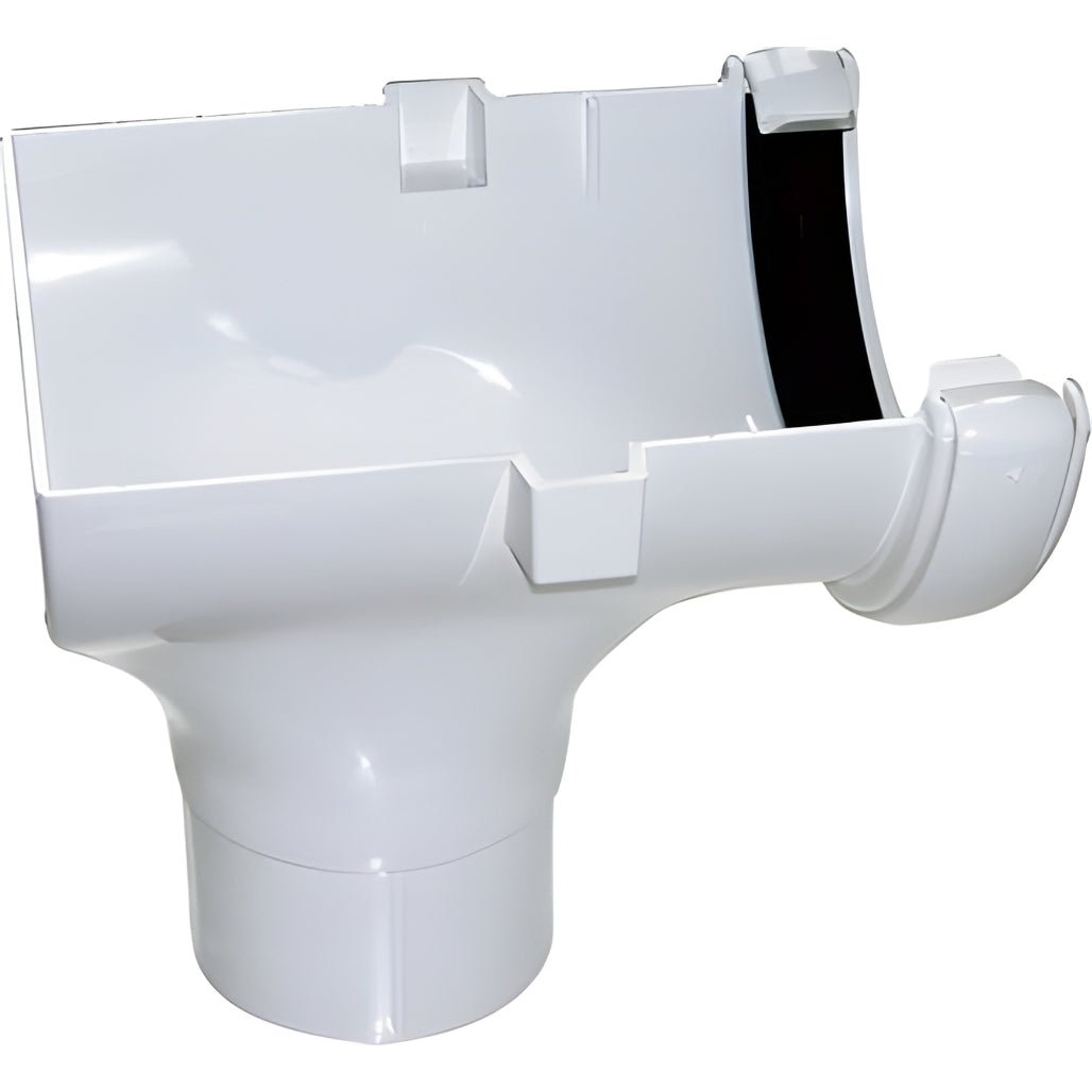 Floplast Half Round Gutter 112mm Stop End Outlet - JJ Building Materials