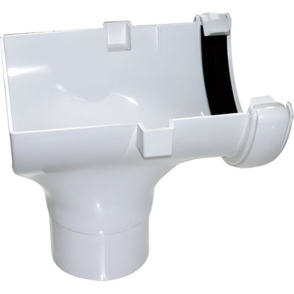 Floplast Half Round Gutter 112mm Stop End Outlet - JJ Building Materials