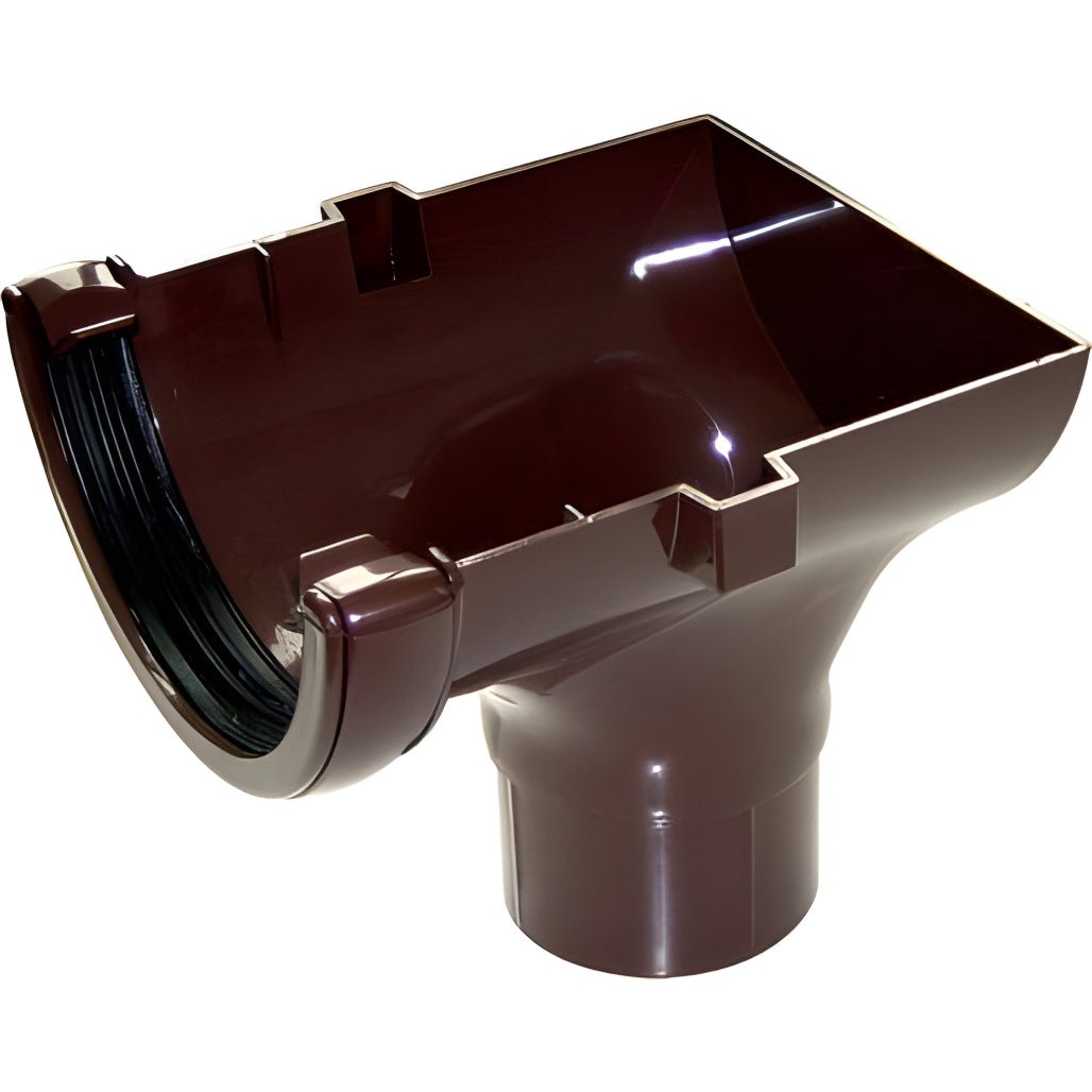 Floplast Half Round Gutter 112mm Stop End Outlet - JJ Building Materials