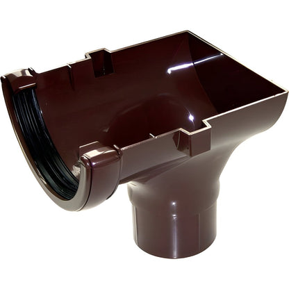 Floplast Half Round Gutter 112mm Stop End Outlet - JJ Building Materials