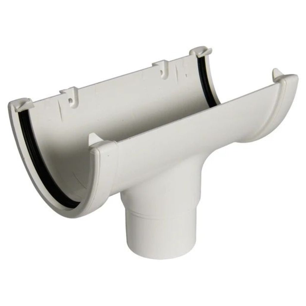 Floplast Hi - Cap Round Running Outlet Gutter - JJ Building Materials