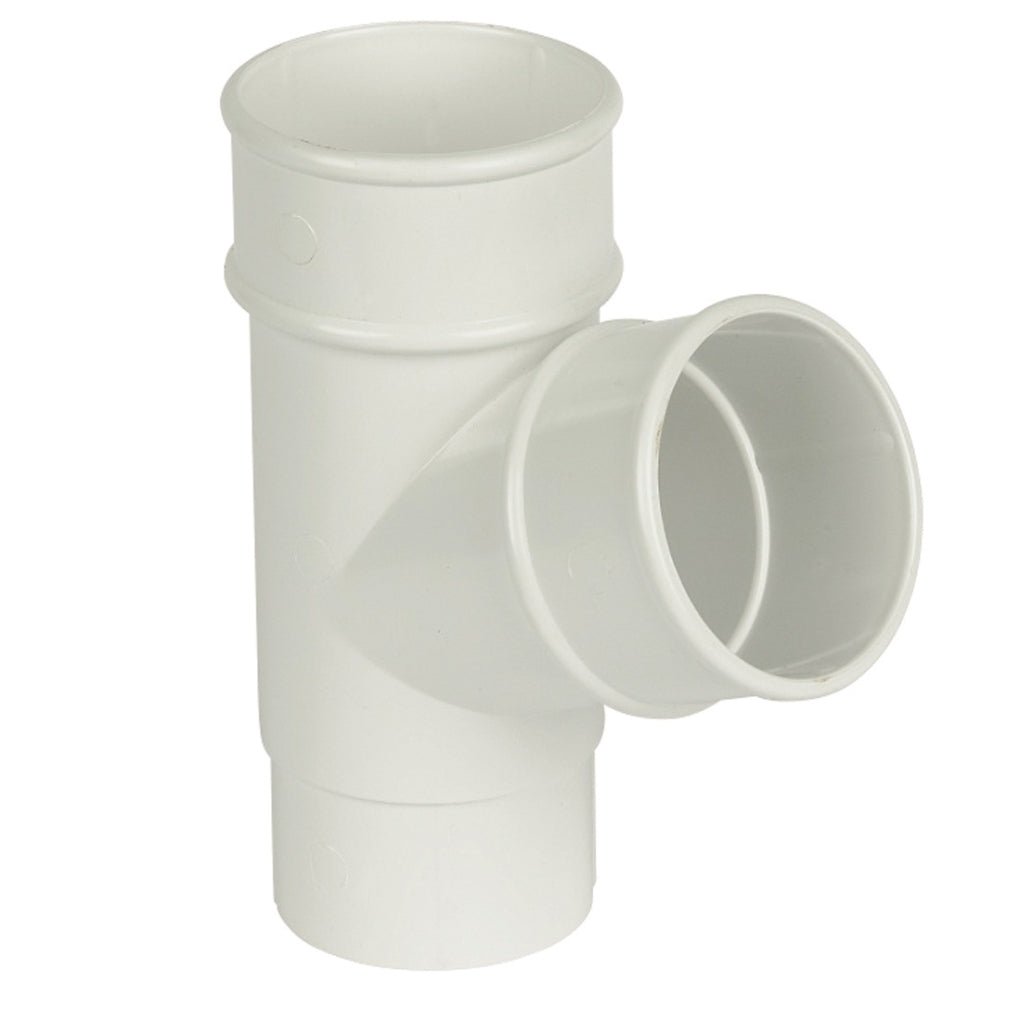 Floplast Round 112 Degree Branch 68mm Downpipe - JJ Building Materials