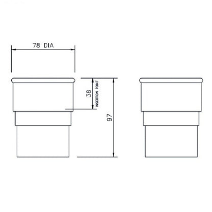 Floplast Round Downpipe Connector 68mm
