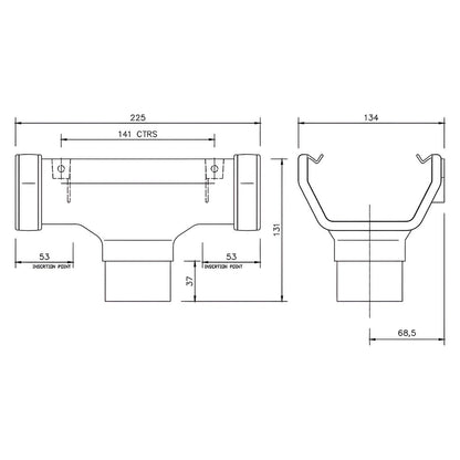 Floplast Square 114mm Running Outlet - JJ Building Materials