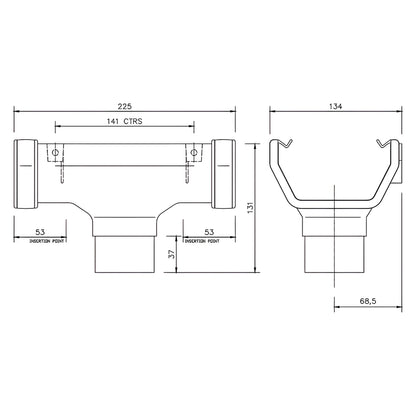 Floplast Square 114mm Running Outlet