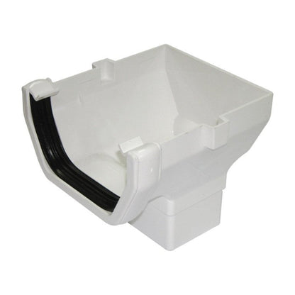Floplast Square 114mm Stop End Outlet For Gutter - JJ Building Materials