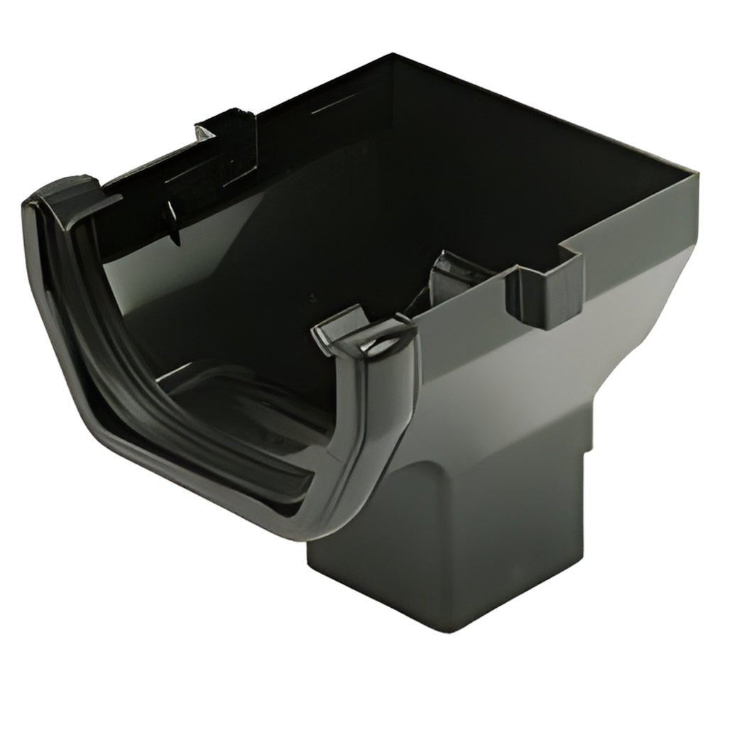 Floplast Square 114mm Stop End Outlet For Gutter - JJ Building Materials