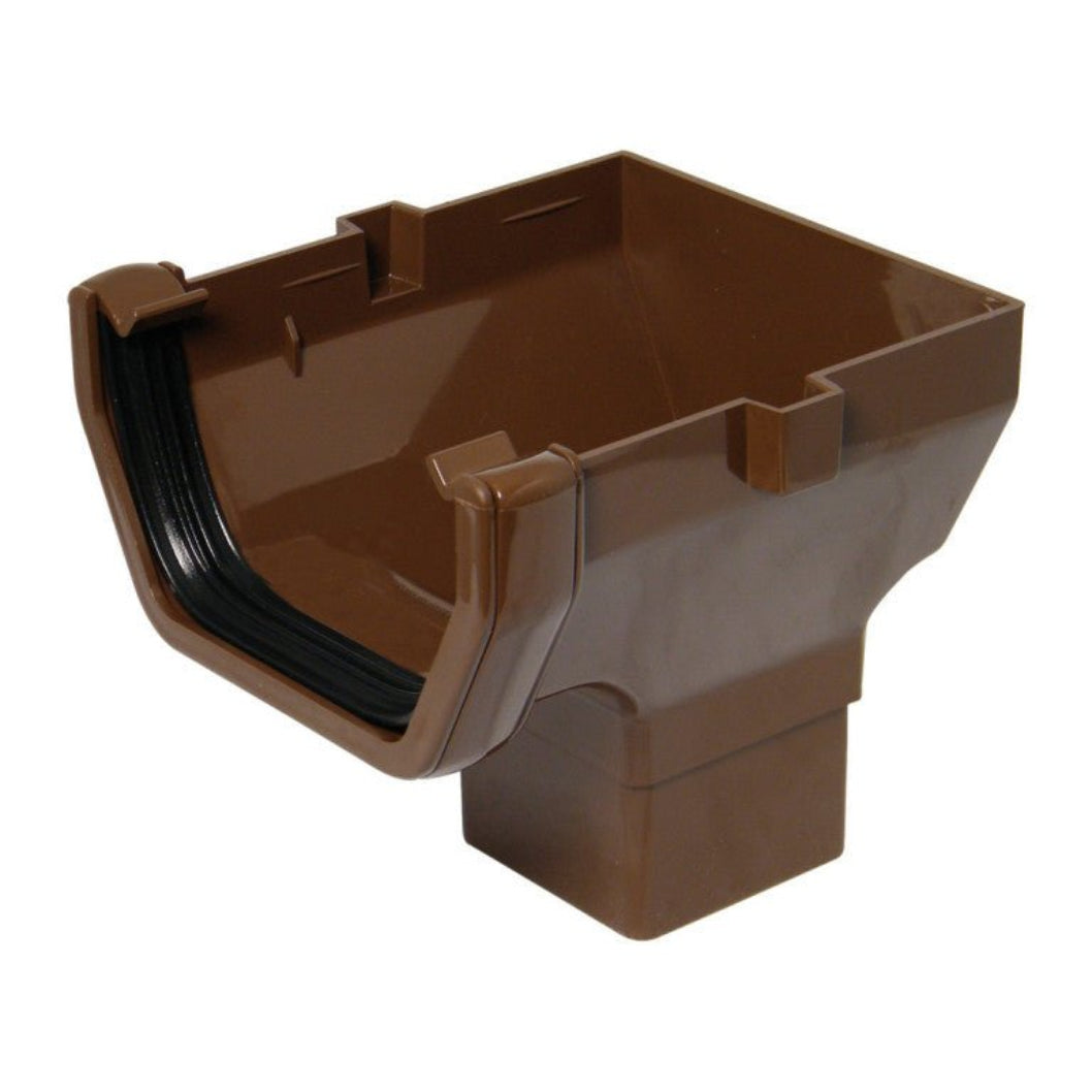 Floplast Square 114mm Stop End Outlet For Gutter - JJ Building Materials