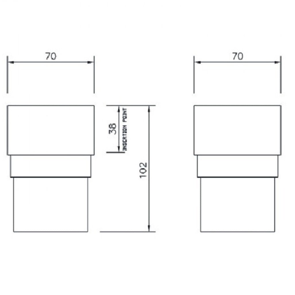 Floplast Square Downpipe Connector 65mm - JJ Building Materials