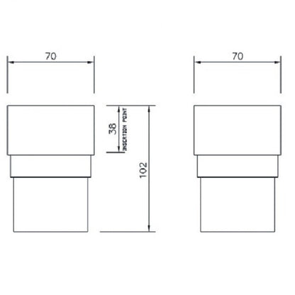 Floplast Square Downpipe Connector 65mm - JJ Building Materials