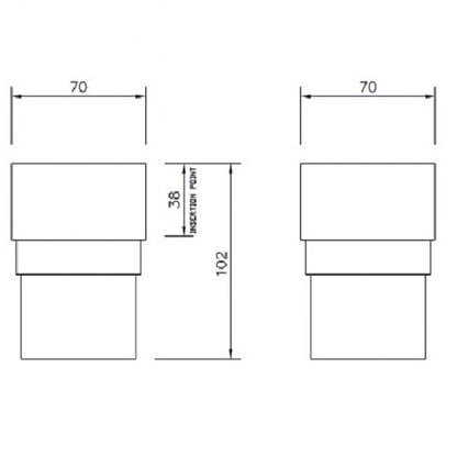 Floplast Square Downpipe Connector 65mm
