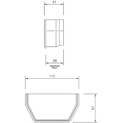 Floplast Square Internal Stop End For Gutter