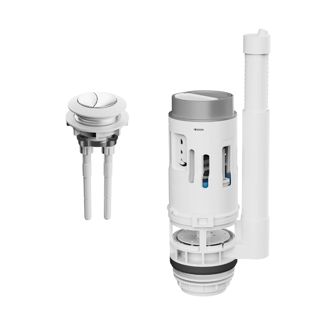 FlushDaddy Long Life Top Press Dual Flush Valve c/w 2" Outlet - JJ Building Materials