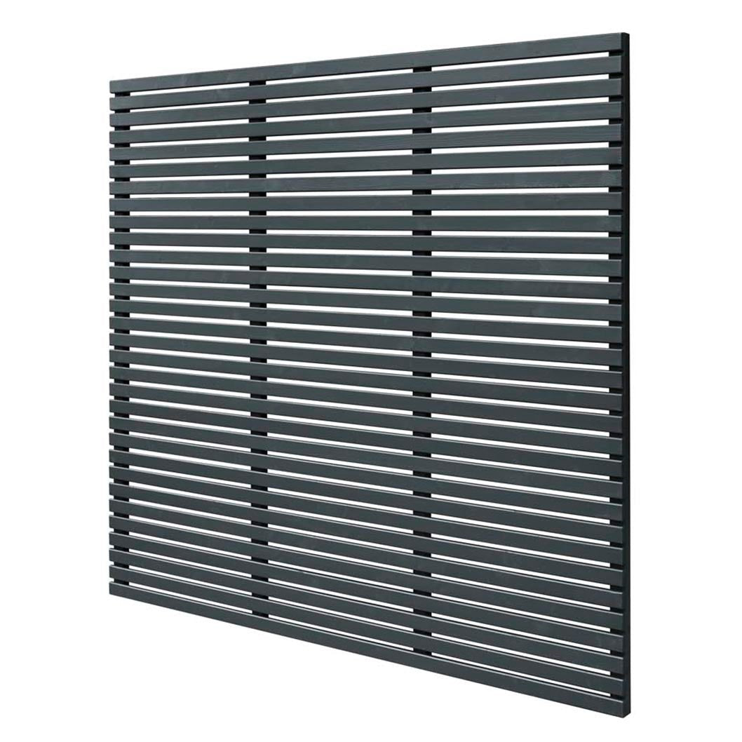 Forest 1.8m x 1.81m Contemporary Slatted Fence Panel - Anthracite Grey - JJ Building Materials