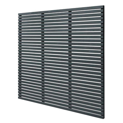 Forest 1.8m x 1.81m Contemporary Slatted Fence Panel - Anthracite Grey - JJ Building Materials